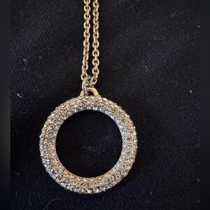 COACH Rose Gold Pavé Circle Necklace